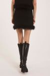 Norr - Nederdel - Feather Mini Skirt - Black