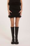 Norr - Nederdel - Feather Mini Skirt - Black