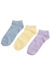 Nümph - Strømper - Nubronach 3 Pack Glitter Ancle Socks Color - Yellow/Light blue/Purple