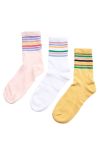 Nümph - Strømper - Tennisia 3-Pack Socks - Hvid/Lyserød/Gul