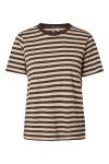 Pieces - T-shirt - PCRia SS Tee Multicol Stripes CP - Hot Fudge/Silver Grey
