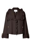 YAS - Jakke - Elsana LS Short Trenchcoat - Chocolate Brown