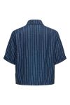 JDY - Skjorte - Power S/S Short Shirt - Insignia Blue Cloud Dancer
