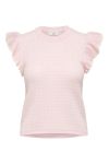 JDY - Bluse - JDYCarice S/L Frill Pullover Knt - Chalk Pink W. Cloud Dancer Structure