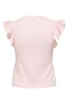 JDY - Bluse - JDYCarice S/L Frill Pullover Knt - Chalk Pink W. Cloud Dancer Structure