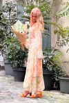 Loved by Lykke - Kjole - Lovely Long Dress - Coral Flower