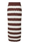 YAS - Nederdel - Bee HW Long Skirt - Birch W. Brown Stripes (Levering midt april)