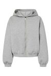 Pieces - Sweatshirt - Bucuba LS Zipper Scuba Hoodie - Light Grey Melange