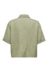 JDY - Skjorte - Power S/S Short Shirt - Deep Lichen Green Cloud Dancer