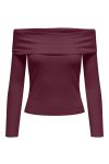 JDY - Top - Jdy Fransiska L/S Off Shoulder Top - Fig
