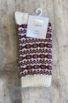 Oroblu - Strømper - Note Woman Wool Pattern - Off White/Burgundy 