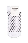 Oroblu - Strømper - Note Woman Bamboo Dots Roll Top - White/Black Dots