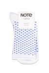 Oroblu - Strømper - Note Woman Bamboo Dots Roll Top - White/Blue Dots 