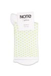 Oroblu - Strømper - Note Woman Bamboo Dots Roll Top - White/Green Dots