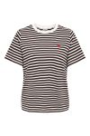 JDY - T-shirt - Pisa Life S/S Print Top - Cloud Dancer/New Stripe Chocolate Torte BS Heart