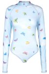 OW Collection - Bodystocking - Butterfly Bodysuit - Dusty Blue