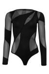 OW Collection - Bodystocking - Spiral Bodysuit - Black Caviar