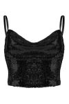 OW Collection - Top - Glitter Top - Black Caviar