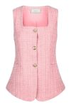 Neo Noir - Vest - Perni Glitz Boucle Waistcoat - Light pink