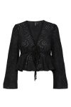Pieces - Bluse - PC Janni LS Tie Top - Black