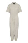 Pieces - Jumpsuit - PC Fibbe 2/4 Cargo Jumpsuit D2D - White Asparagus 