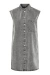 Pieces - Kjole - PC Abbi SL Denim Dress - Light Grey Melange