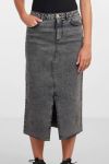 Pieces - Nederdel - PC Jessie HW Denim Midi Skirt - Grey Denim