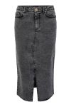 Pieces - Nederdel - PC Jessie HW Denim Midi Skirt - Grey Denim