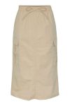 Pieces - Nederdel - PC Jill Cargo HW Midi Skirt - White Pepper