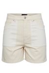 Pieces - Shorts - PC Kaja HW Contrast Shorts - Whitecap Gray