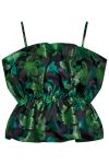 Pieces - Top - PC Ninna Bandeau Frill Top - Green Flash Flowers