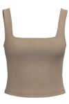 Pieces - Top - PC Nukisa Cropped Tank Top - Indian Tan