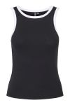 Pieces - Top - PC Stephanie Tank Top - Black/White