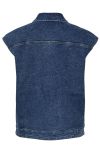 Pieces - Vest - PC Jessie SL Loose Denim Vest - Medium Blue Denim