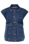 Pieces - Vest - PC Jessie SL Loose Denim Vest - Medium Blue Denim