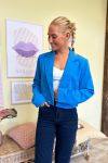Pieces - Blazer - PC Jossa LS Crop Blazer - Ibiza Blue