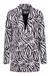 Pieces - Blazer - PC Size Zebra LS Loose Blazer - Bright White 