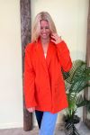 Pieces - Blazer - PC Size LS Oversized Blazer - Tangerine Tango