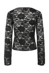 Pieces - Top - Pc Amalie Ls Lace Top - Black