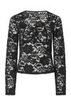 Pieces - Top - Pc Amalie Ls Lace Top - Black