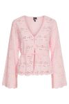 Pieces - Bluse - PC Armorine Ls Embroderi Tie Top - Fairy Tale
