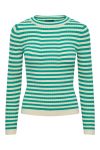 Pieces - Bluse - PC Crista LS O-neck Knit - Parakeet With Birch Stripes 