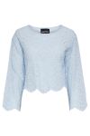 Pieces - Bluse - PC Janni LS O-Neck Top - Kentucky Blue