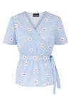 Pieces - Bluse - PC Nikki SS Wrap Top - Kentucky Blue