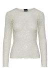 Pieces - Bluse - PC Nora LS O-Neck Lace Top - Cloud Dancer