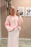 Pieces - Strik - Pc Pam Ls V-Neck Oversize Knit - Pink-A-Boo