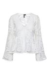 Pieces - Bluse - PC Winsta Ls V-Neck Top - Bright White