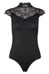 Pieces - Bodystocking - PC Naya Glitter Lace Bodystocking - Black