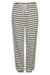 Pieces - Bukser - PC Chilli HW Sweat Pants Stripes - Cloud Dancer/Black