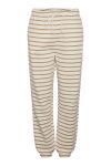 Pieces - Bukser - PC Chilli HW Sweat Pants Stripes - Cloud Dancer/Silver Mink